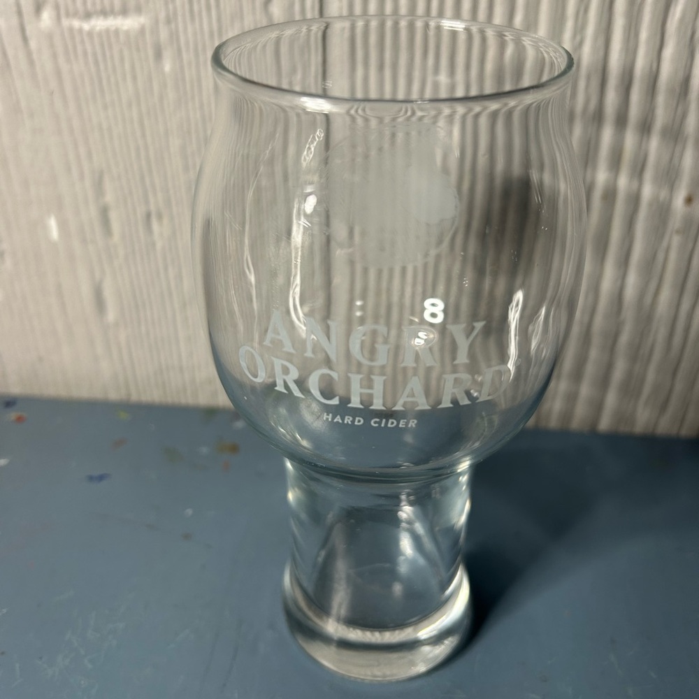Angry Orchard Hard Cider Pint Beer Glass Apple Logo